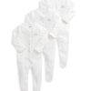 Toys & Gifts Mamas and Papas Baby Shower Gifts | Organic Sleepsuits (3 Pack) - White