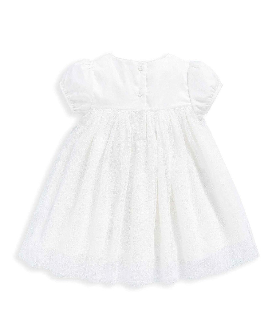 Clothing Mamas and Papas | White Flock Spot Mesh Dress