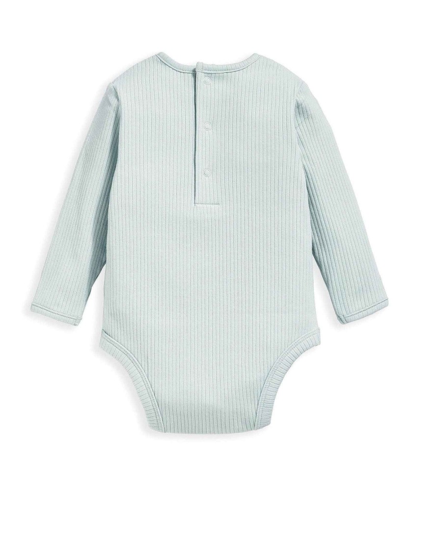 Clothing Mamas and Papas | Organic Cotton Ribbed Bodysuit - Blue