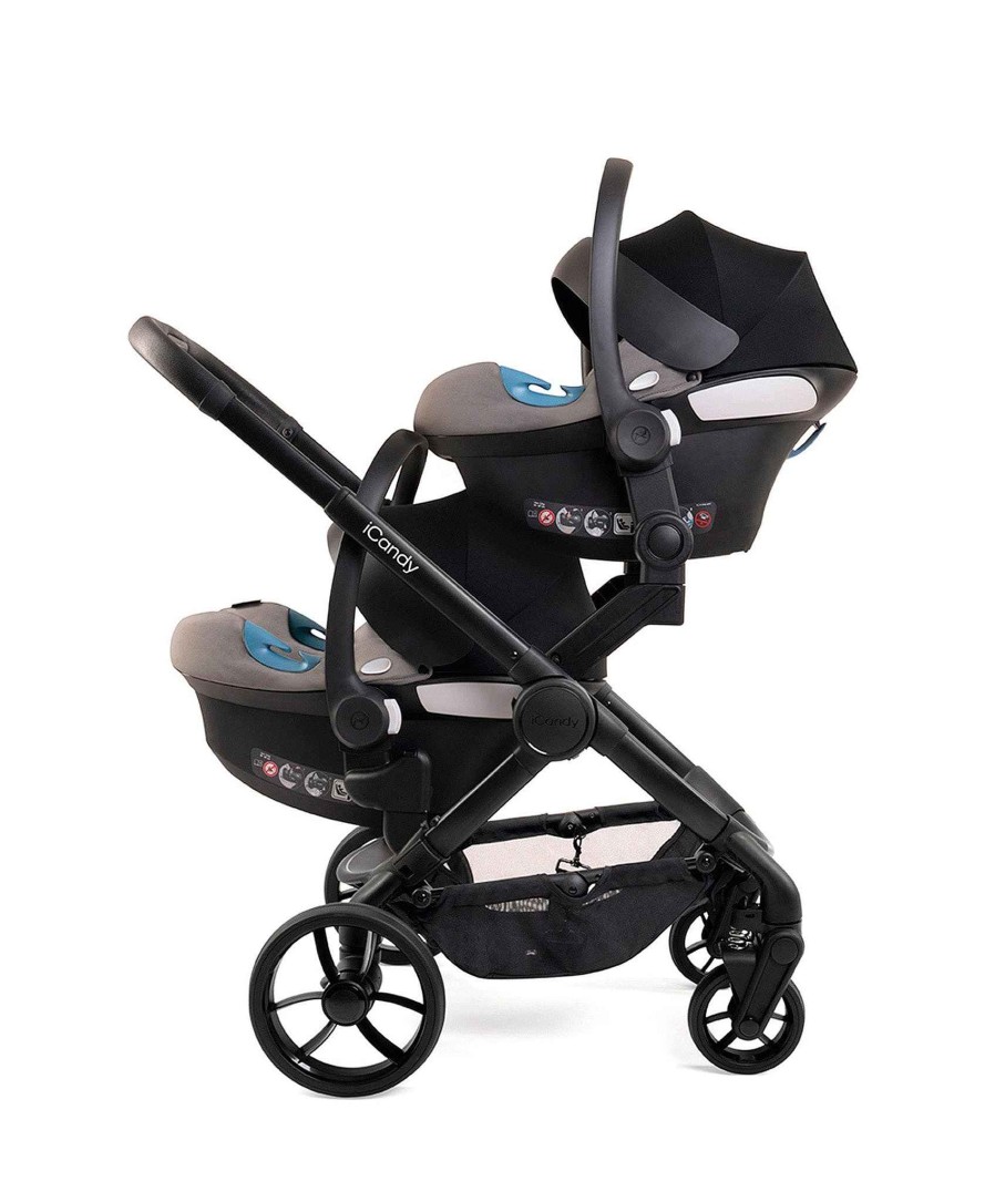 Pushchairs iCandy Twin Buggies & Tandem | Icandy Peach 7 Twin Pushchair Bundle - Black