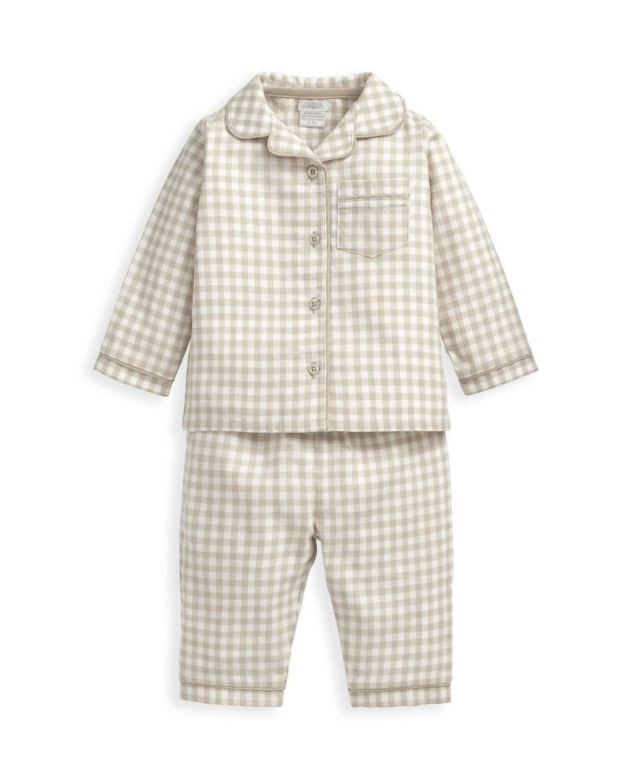 Clothing Mamas and Papas | Check Woven Pyjamas - Sand