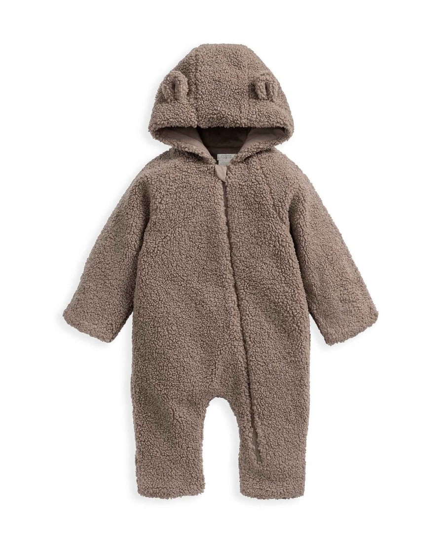 Clothing Mamas and Papas | Chocolate Borg Zip Pramsuit