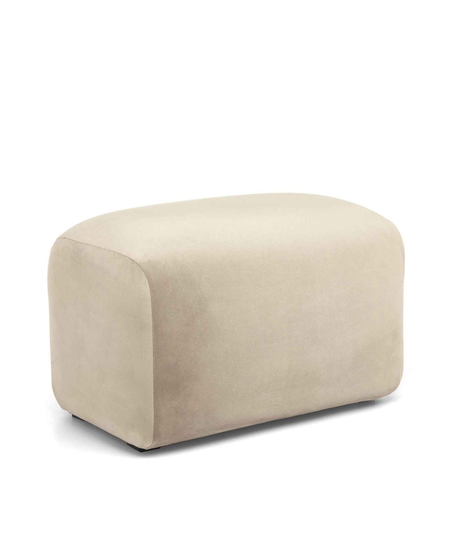 Furniture Mamas and Papas Nursing & Feeding Chairs | Royton Footstool In Velvet - Latte