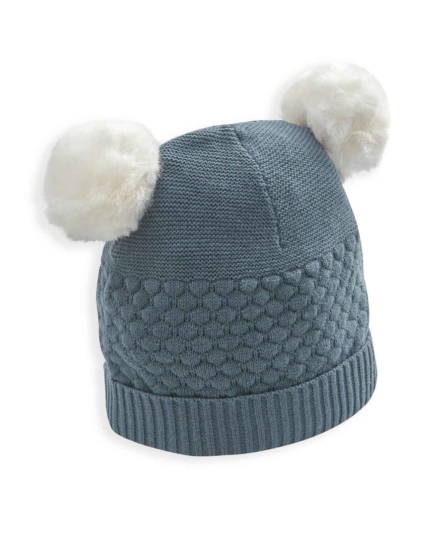 Toys & Gifts Mamas and Papas Baby Shower Gifts | Knitted Pom Hat - Petrol Blue