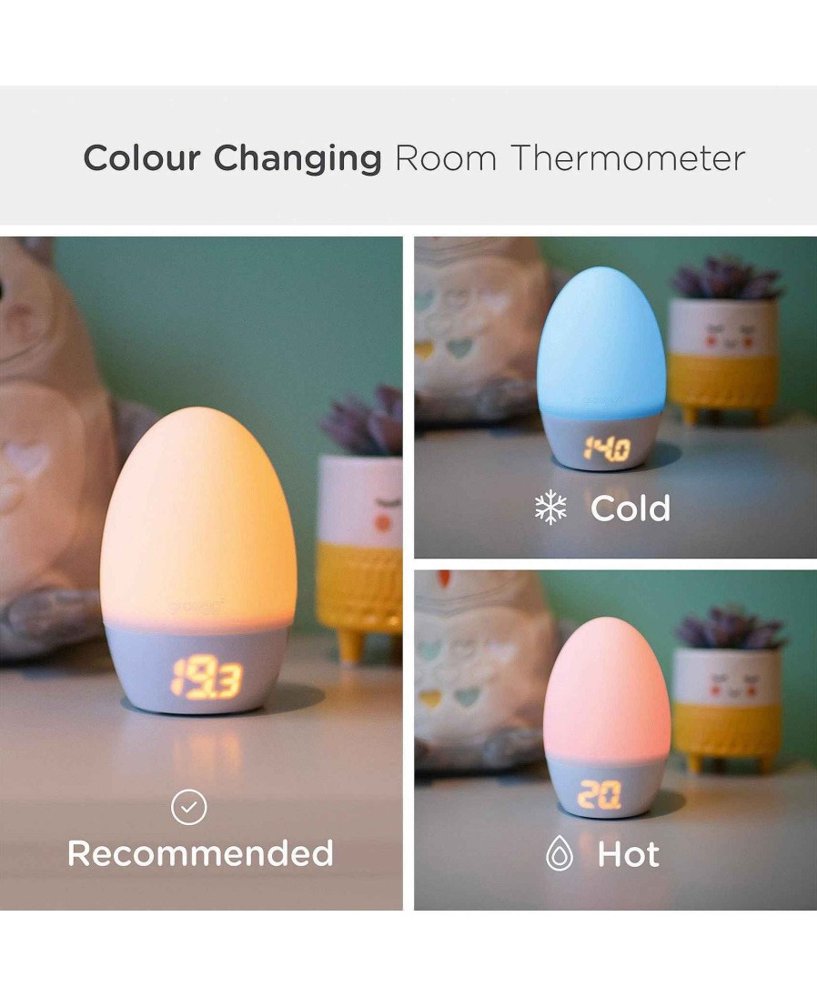 Baby Safety Gro Baby Care & Safety Gates | Tommee Tippee Gro Egg 2 Nursery Room Thermometer & Night Light - White