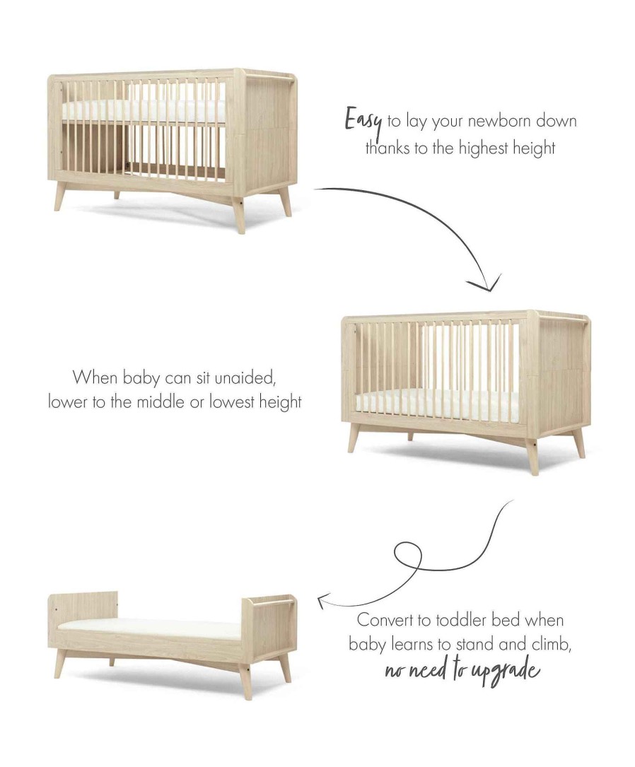 Nursery Mamas and Papas Baby Furniture Sets | Coxley Cotbed & Wardrobe Set - Natural/Olive