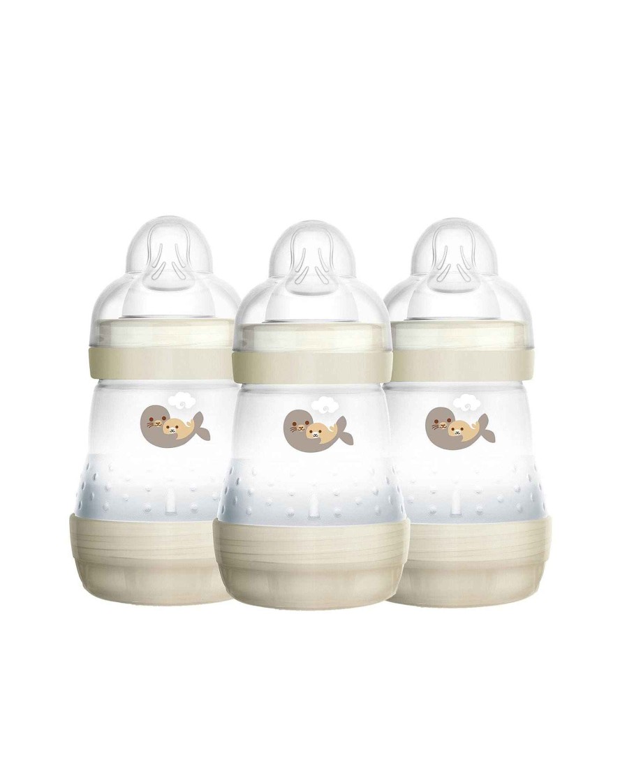 Feeding & Weaning Mam Dummies & Soothers | Mam Perfect Night Soothers 0M+ With Taupe 160Ml Bottle Set