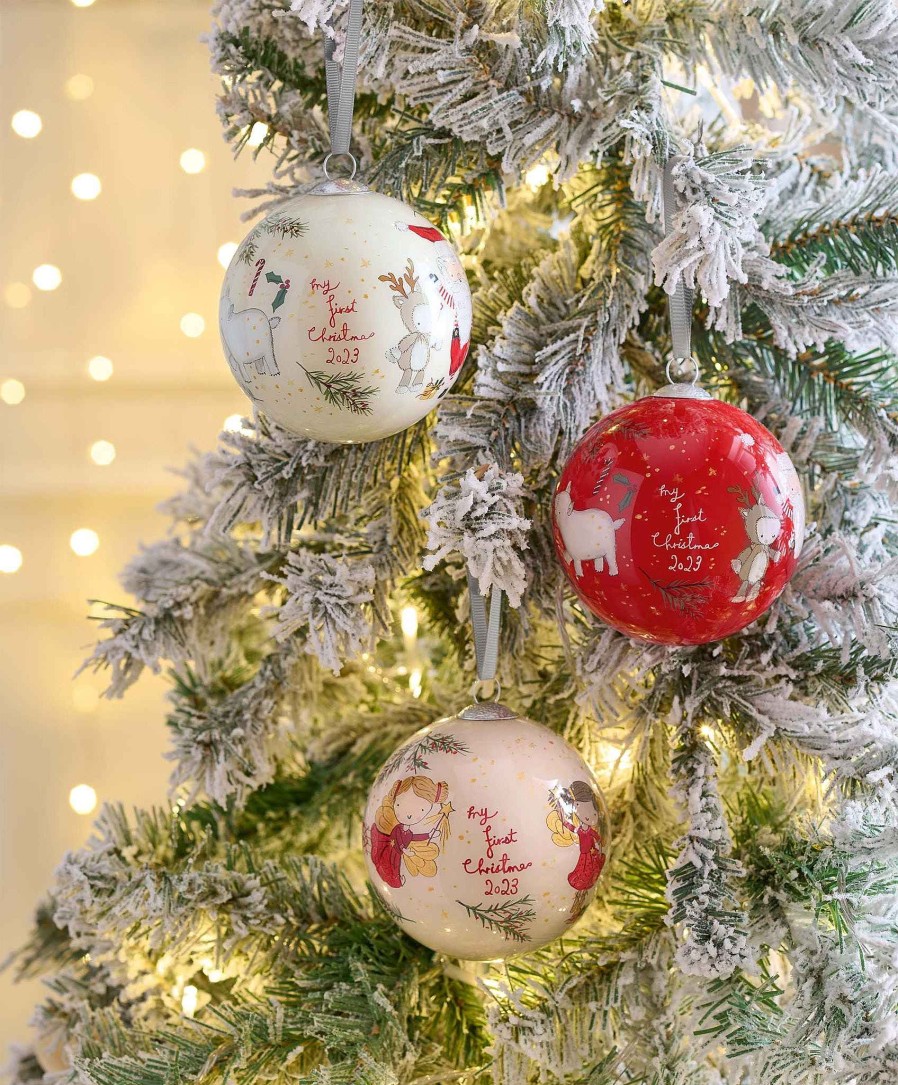 Christmas Mamas and Papas Christmas Decorations And Stockings | My First Christmas Bauble - Pink