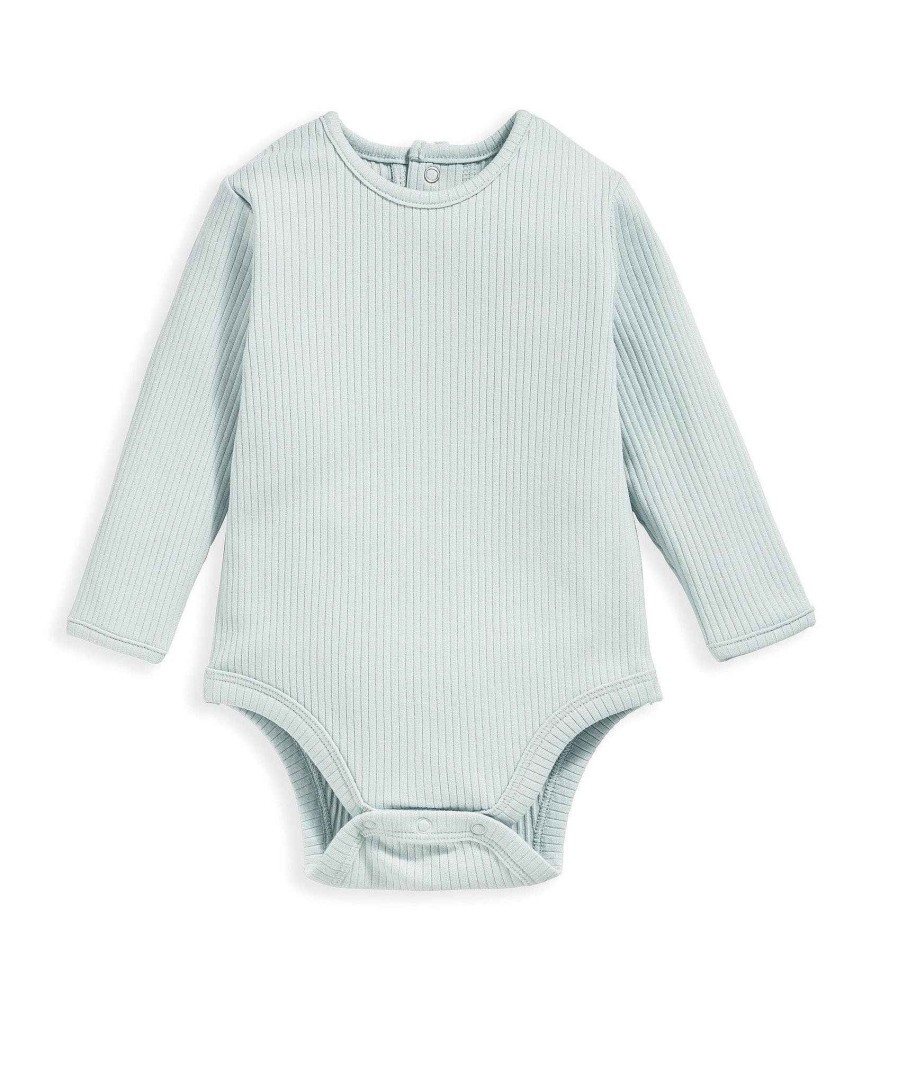 Clothing Mamas and Papas | Organic Cotton Ribbed Bodysuit - Blue