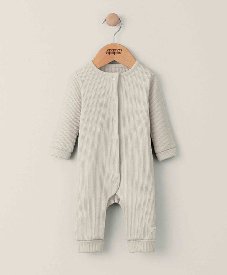 Clothing Mamas and Papas | Ribbed Romper - Grey