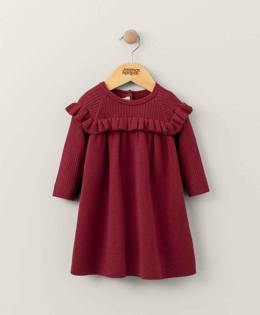 Christmas Mamas and Papas Christmas Jumpers | Frill Detail Knitted Dress