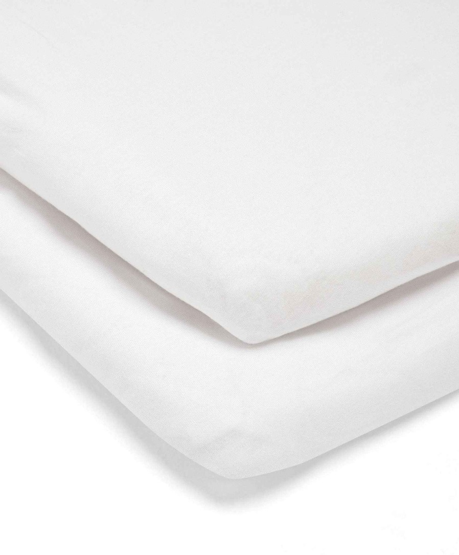 Nursery Mamas and Papas Bedding Essentials | White Universal Crib Sheets - 2 Pack