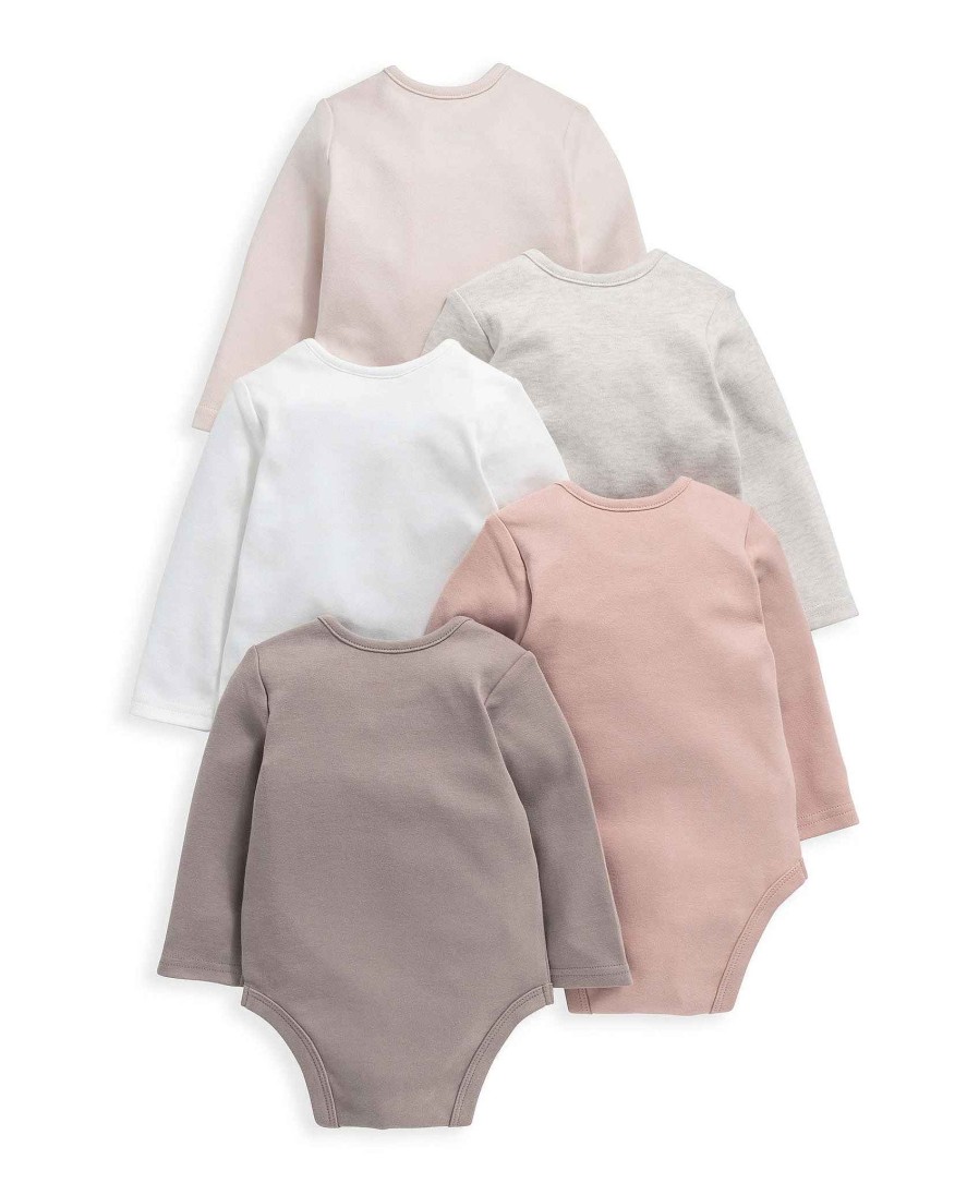 Toys & Gifts Mamas and Papas New Parent Gifts | Longsleeve Pink Bodysuits - Set Of 5