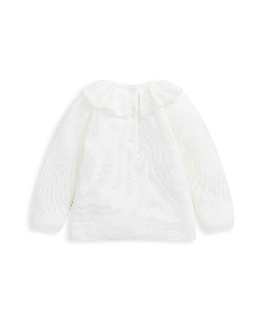 Clothing Mamas and Papas | Frill Collar Jumper - Cream