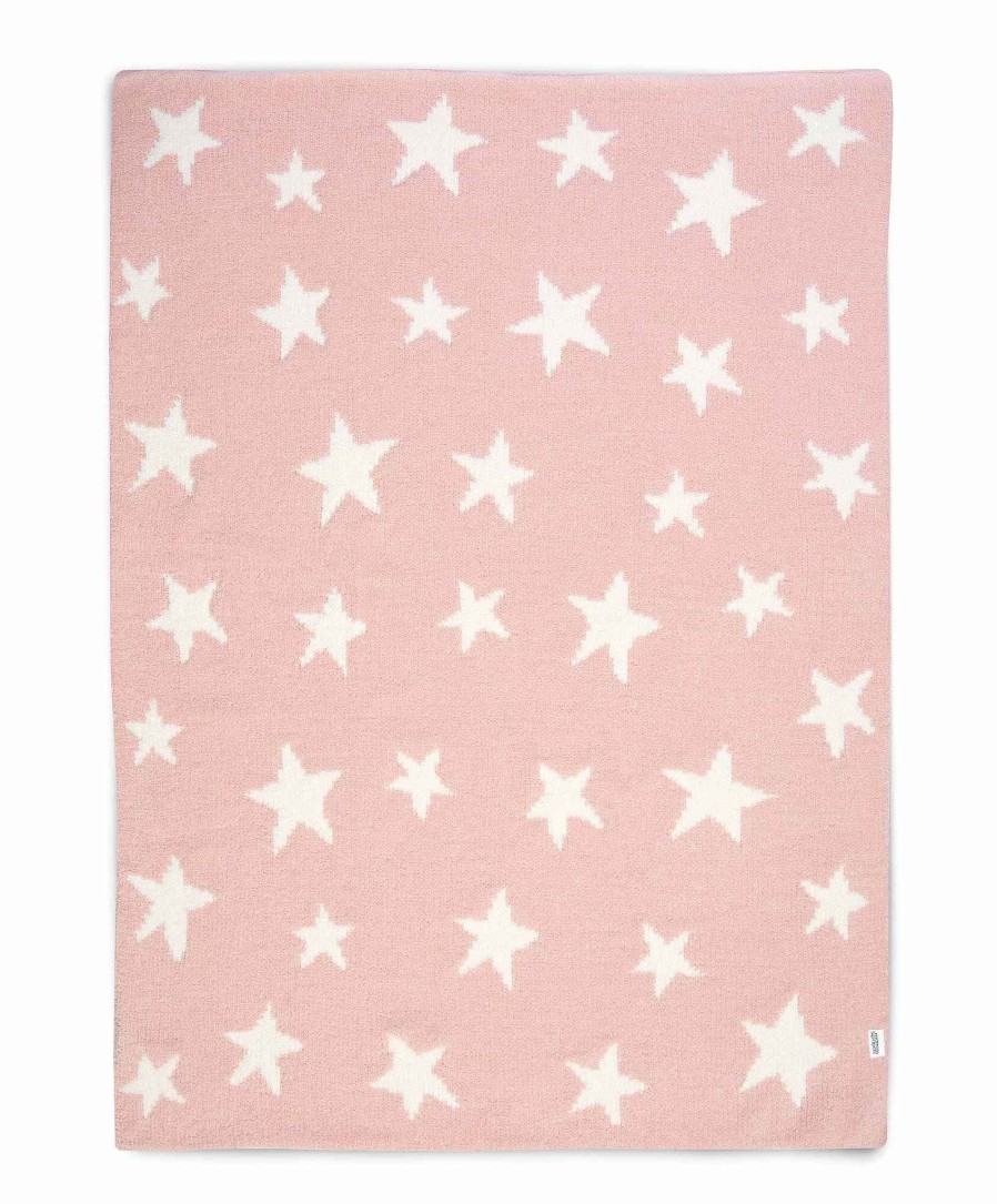 Christmas Mamas and Papas Christmas Personalised Gifts | Chenille Blanket - Pink Star