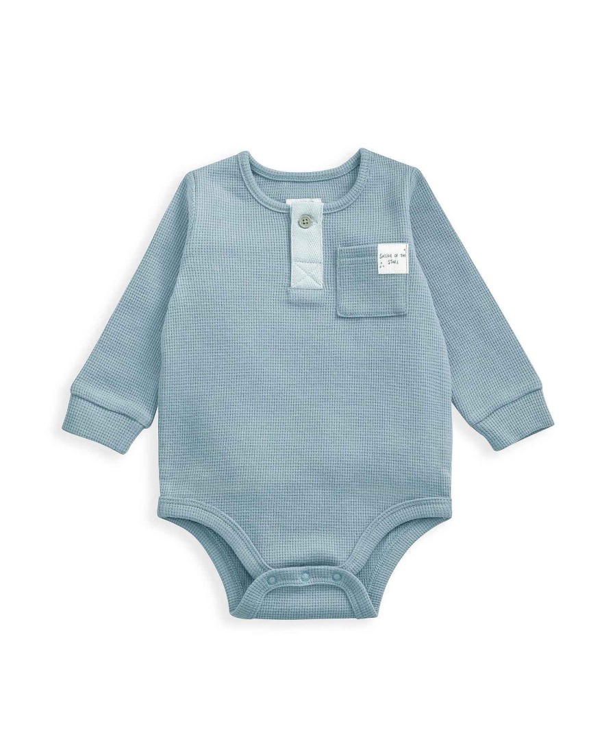 Clothing Mamas and Papas | Waffle Bodysuit - Blue