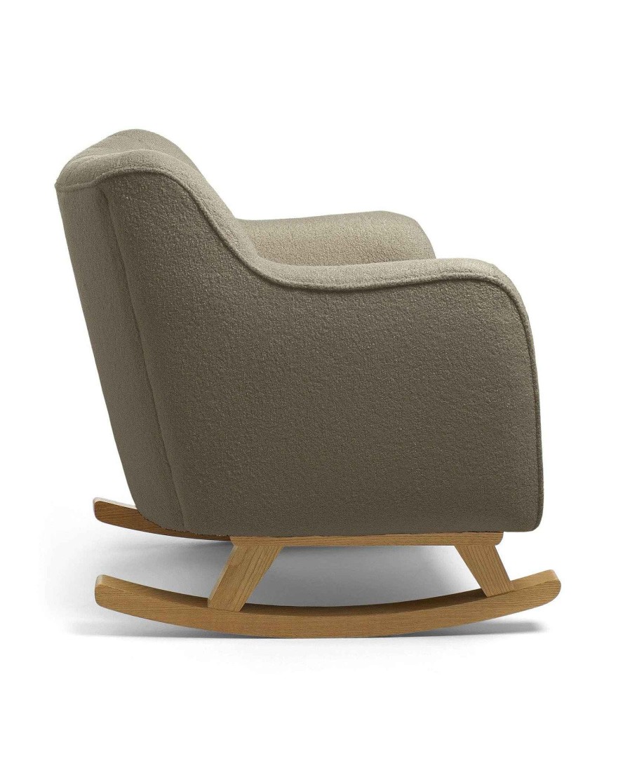 Furniture Mamas and Papas Grey Nursery Furniture | Hilston Nursing Chair Mink Boucle & Mid Oak