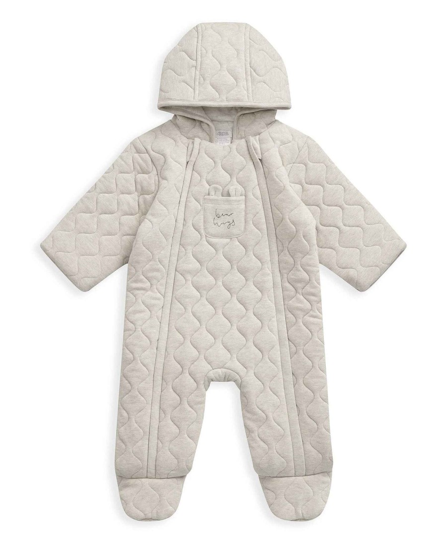 Clothing Mamas and Papas | Bear Hugs Quilted Jersey Pramsuit - Sand