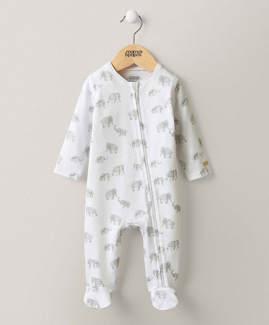 Clothing Mamas and Papas | Elephant Print All-In-One With Zip