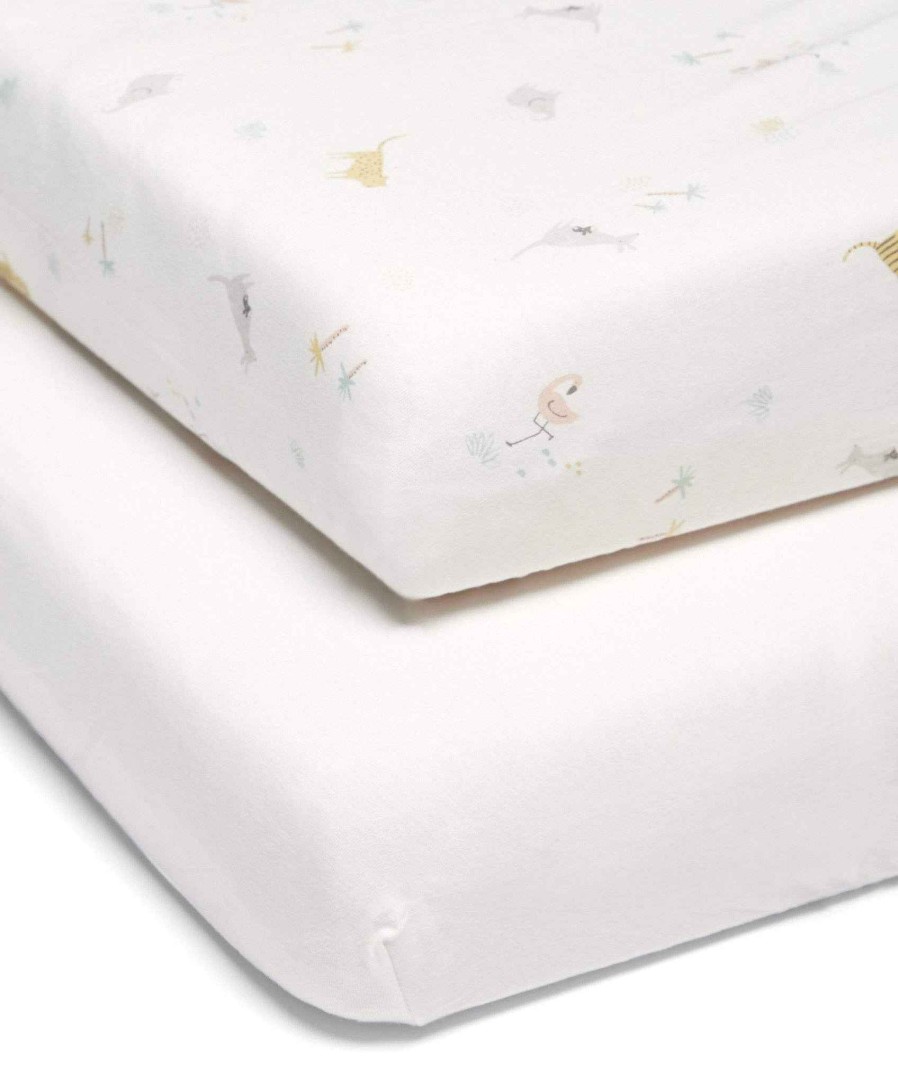 Nursery Mamas and Papas Baby Sheets | Cotbed Fitted Sheets (Pack Of 2) - Wildly Adventures