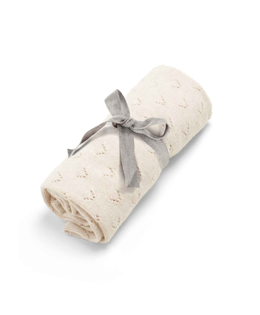 Nursery Mamas and Papas Neutral Baby Bedding | Born To Be Wild - Oatmeal Pointelle Blanket