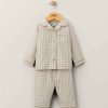 Christmas Mamas and Papas Christmas Personalised Gifts | Check Woven Pyjamas - Sand