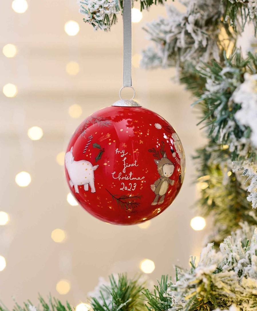 Christmas Mamas and Papas Christmas Decorations And Stockings | My First Christmas Bauble - Red