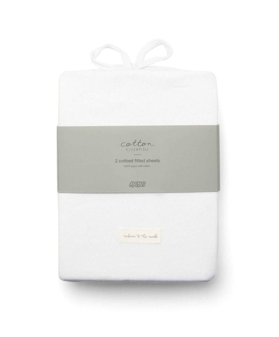 Nursery Mamas and Papas Bedding Essentials | Cotbed Starter Bundle - White