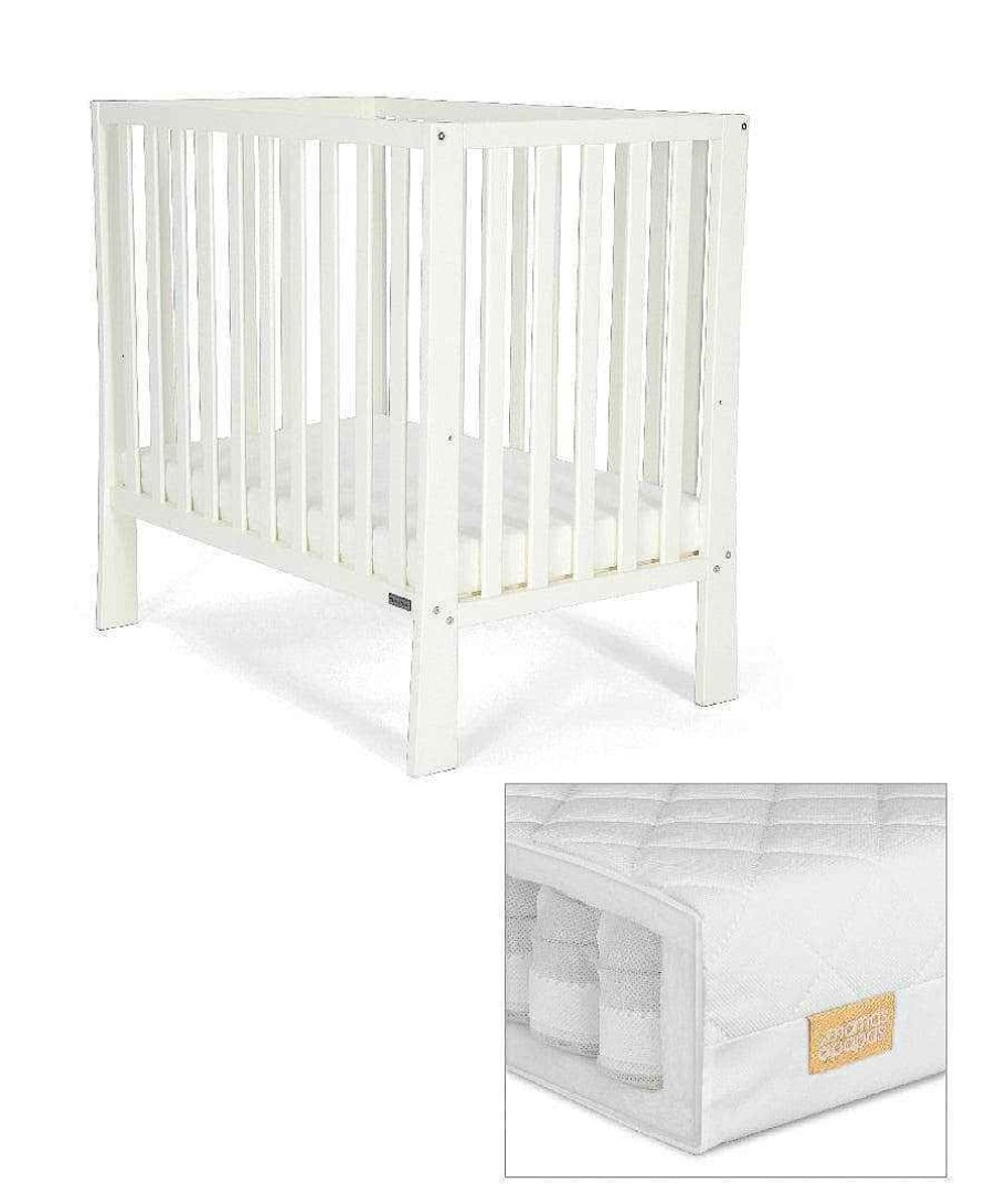 Furniture Mamas and Papas Cot Mattresses | Petite White Cot & Small Pocket Spring Mattress