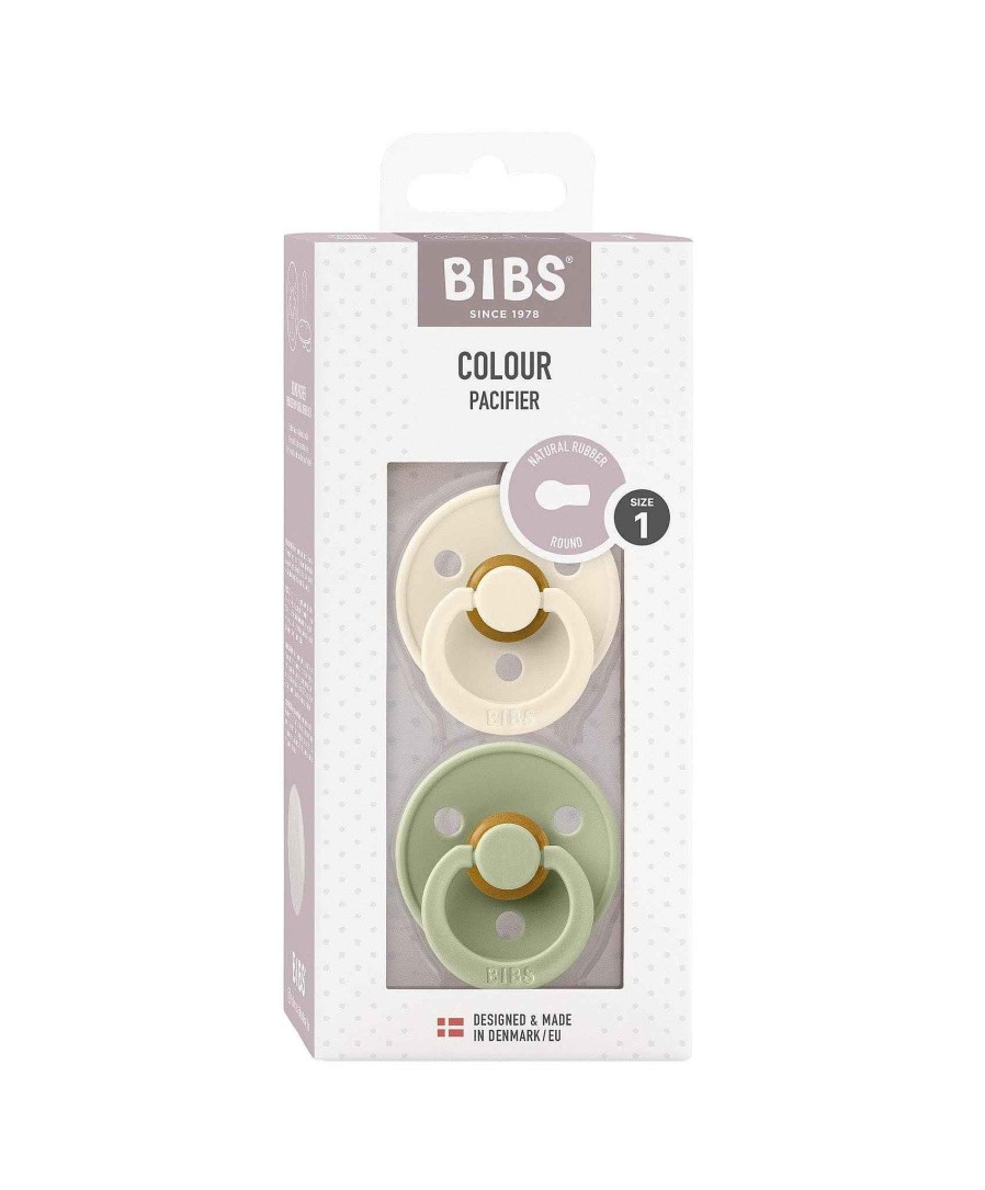 Toys & Gifts Bibs World Baby Shower Gifts | Bibs Colour Dummies 2 Pack Size 1 - Ivory/Sage