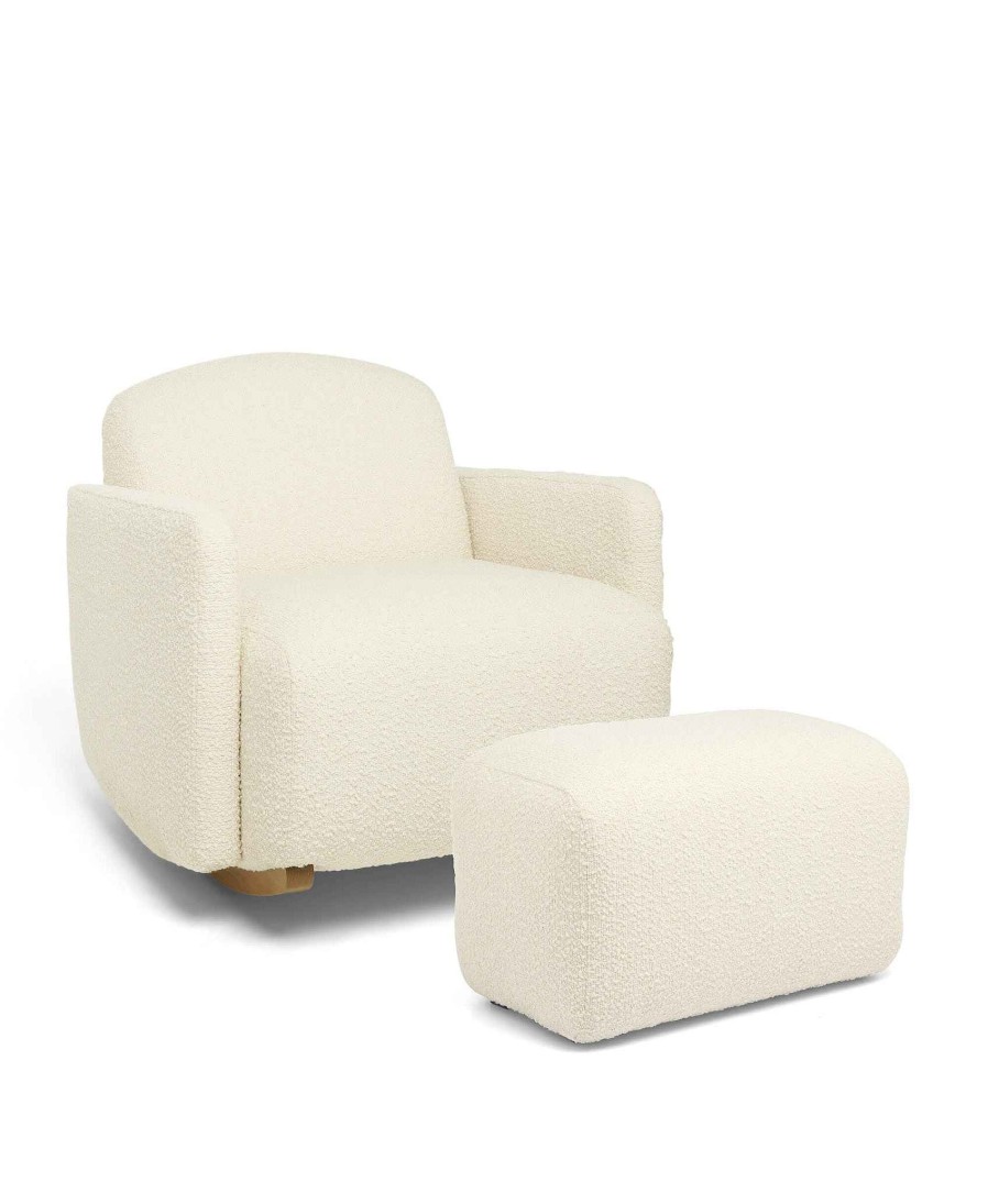 Nursery Mamas and Papas Nursing & Feeding Chairs | Royton Nursing Chair Set In Chenille Boucle - Oyster