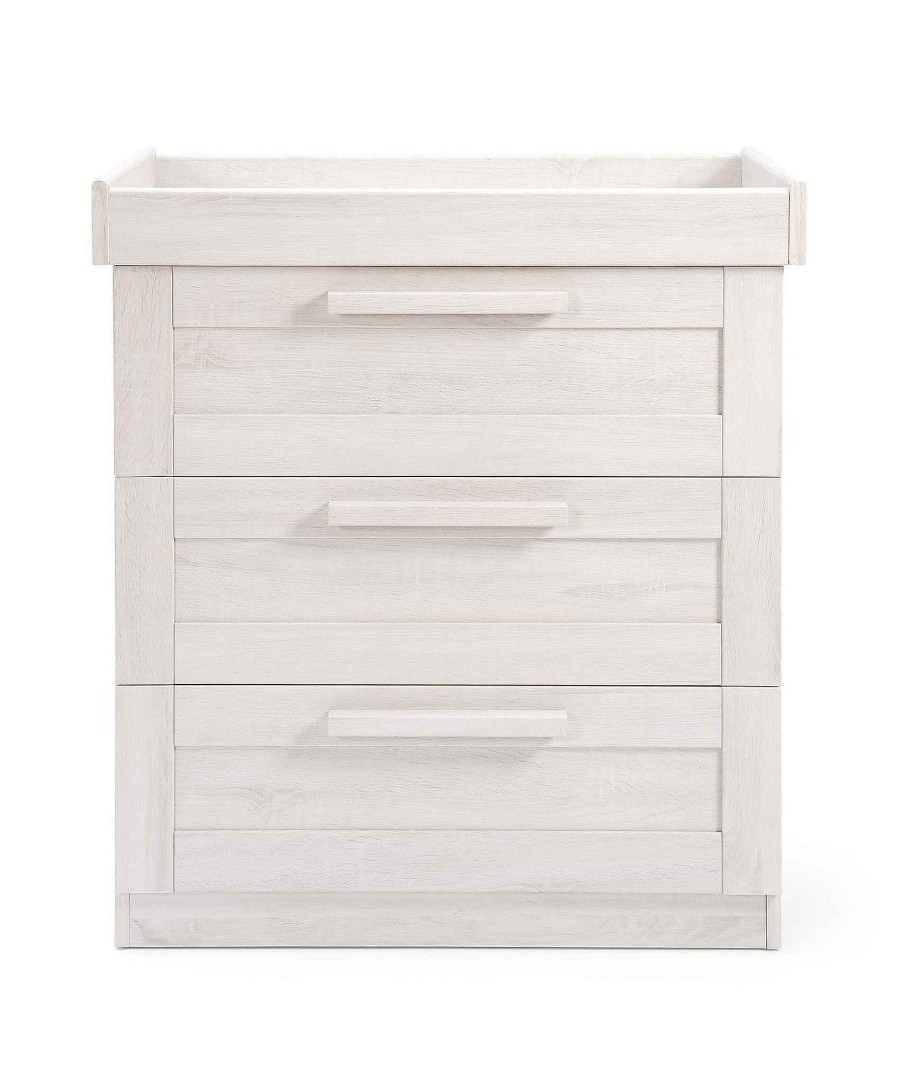 Nursery Mamas and Papas Baby Dressers & Changers | Atlas 3 Drawer Dresser & Changing Unit - Nimbus White