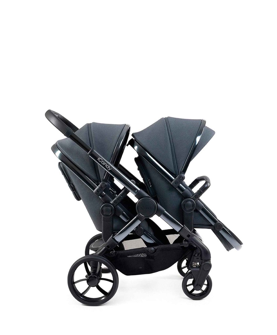 Pushchairs iCandy Twin Buggies & Tandem | Icandy Peach 7 Double Pushchair Bundle - Dark Grey