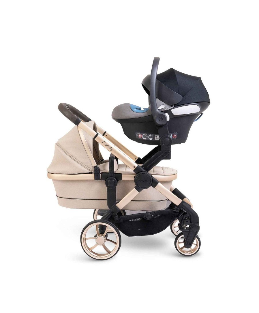 Pushchairs iCandy Twin Buggies & Tandem | Icandy Peach 7 Twin Pushchair Bundle - Biscotti