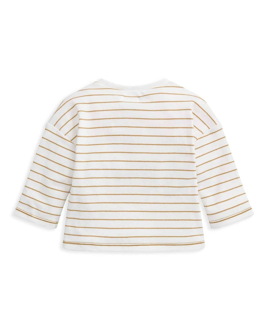 Clothing Mamas and Papas | Striped Long Sleeved T Shirt - Cream