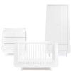 Furniture Snuz White Nursery Furniture | Snuzkot Cotbed Range With Wardrobe & Changing Unit - White