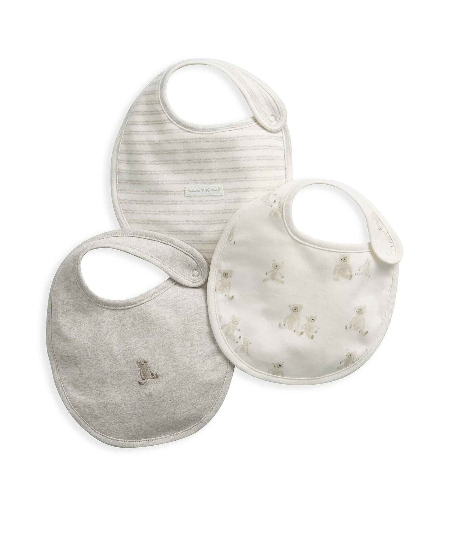 Clothing Mamas and Papas | Teddy Bear Bibs (3 Pack) - One Size