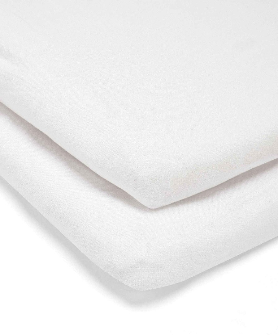 Nursery Mamas and Papas Neutral Baby Bedding | White Universal Crib Sheets - 2 Pack