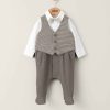 Clothing Mamas and Papas | All In One Check Waistcoat - Oatmeal