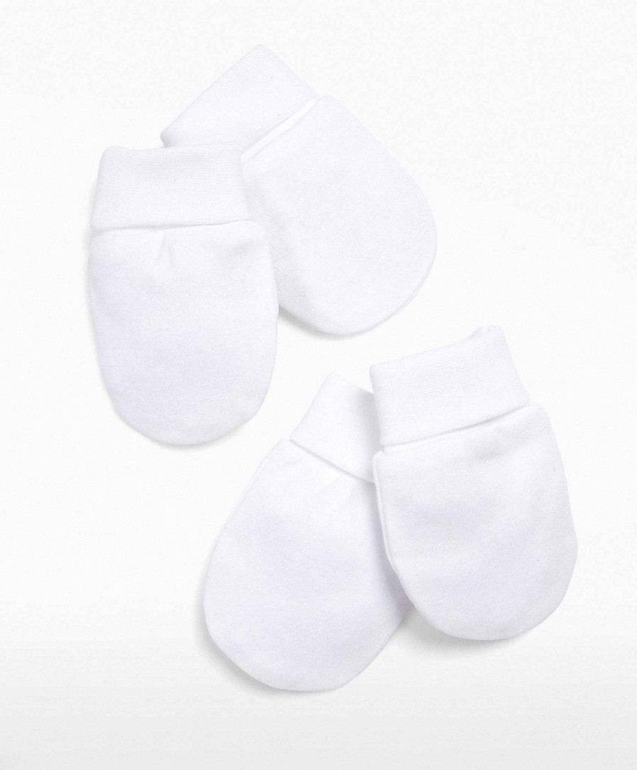 Clothing Mamas and Papas | White Scratch Mitts - 2 Pack