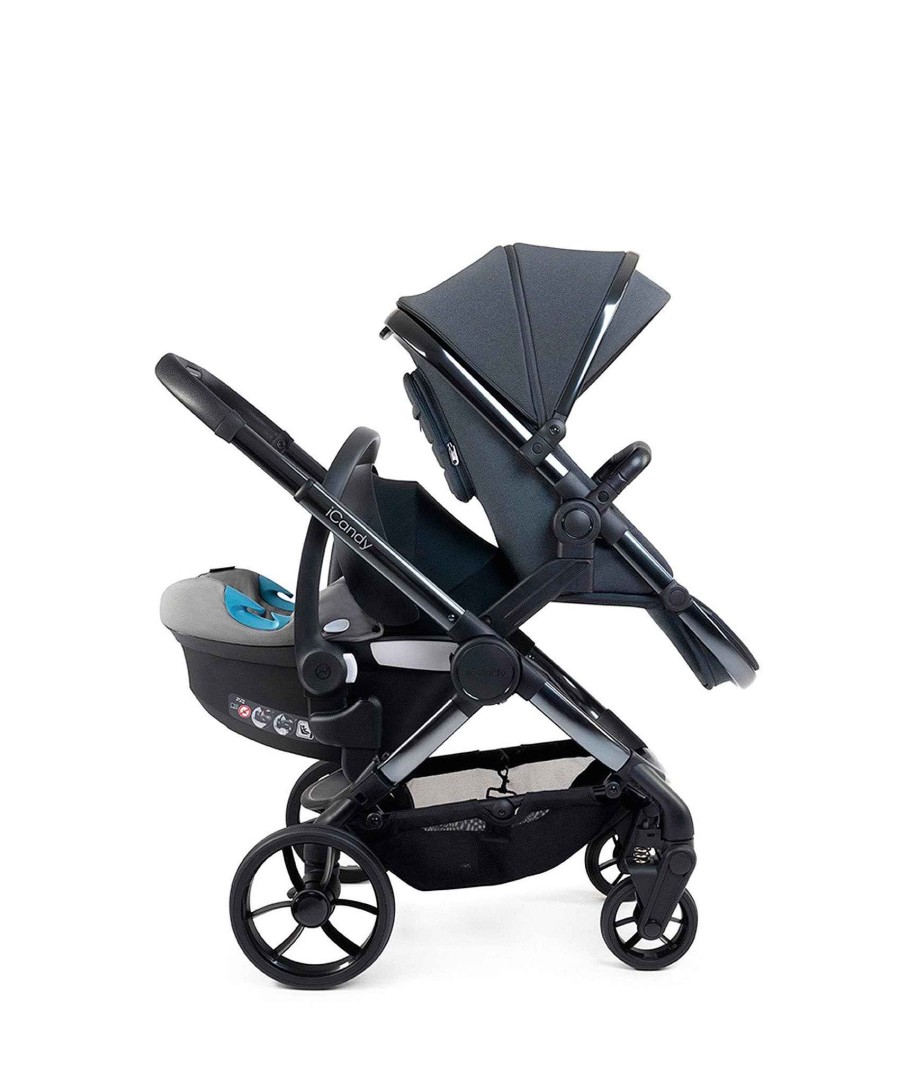 Pushchairs iCandy Twin Buggies & Tandem | Icandy Peach 7 Double Pushchair Bundle - Dark Grey