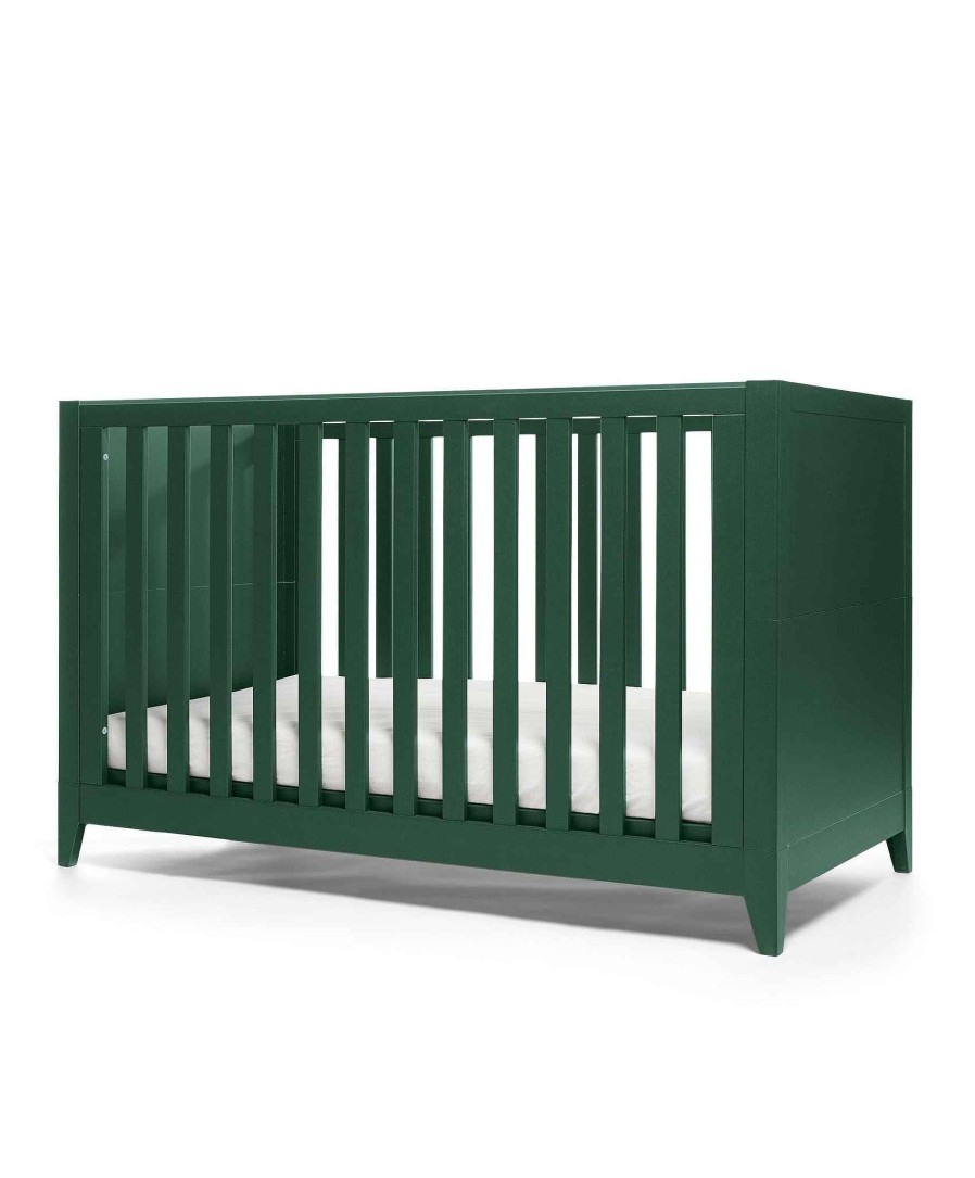 Nursery Mamas and Papas Baby Furniture Sets | Melfi 3 Piece Cotbed Range With Dresser Changer & Storage Wardrobe Green