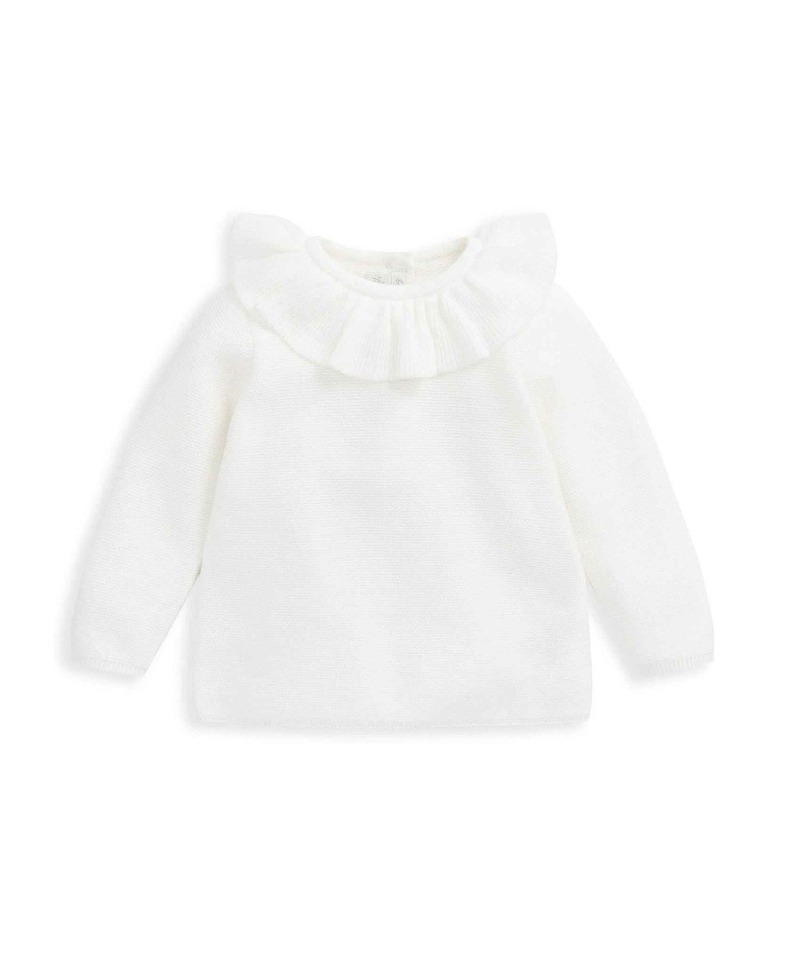 Clothing Mamas and Papas | Frill Collar Jumper - Cream