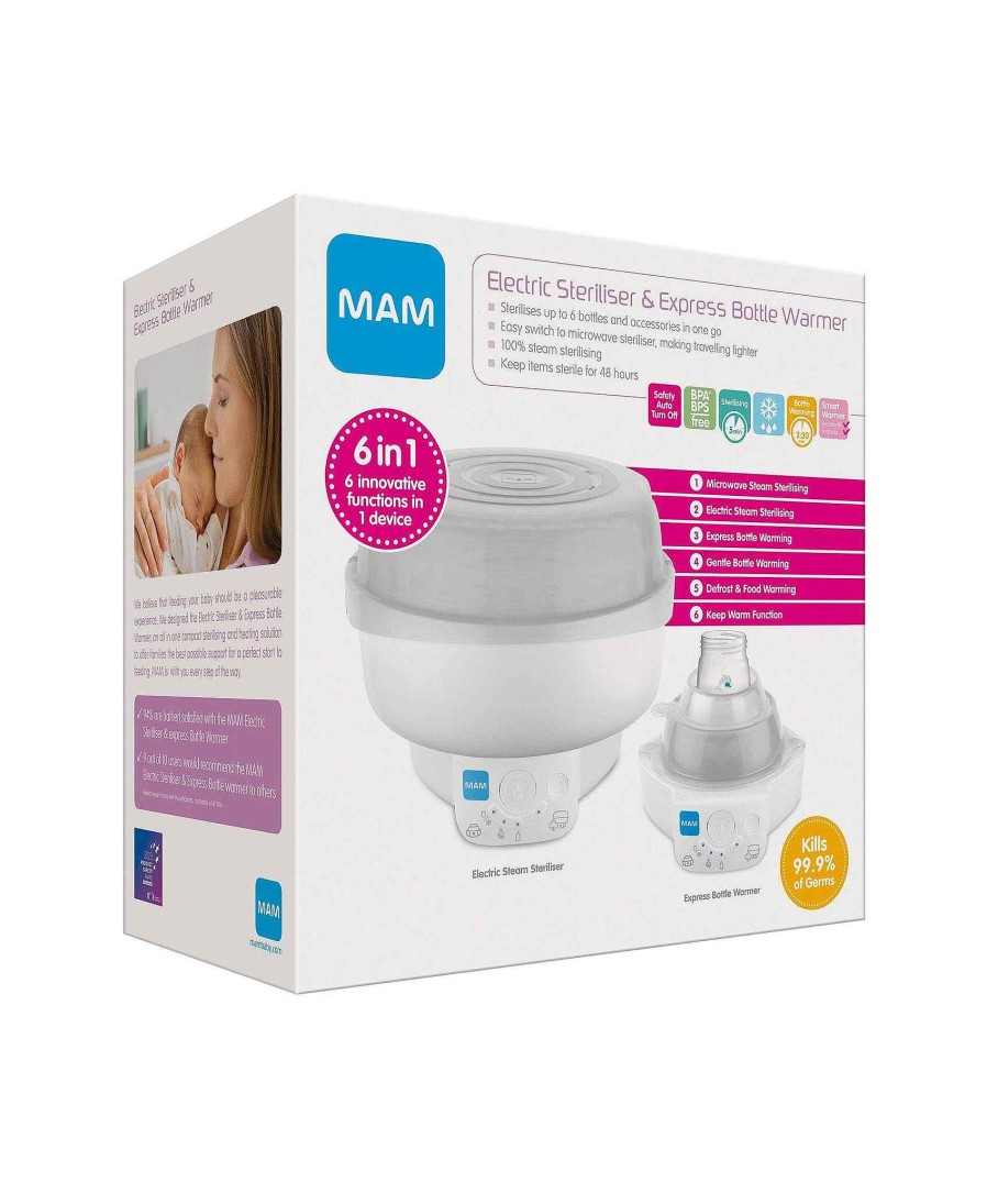 Feeding & Weaning Mam Bottle Feeding | Mam Baby 6-In-1 Electric Steam Steriliser & Bottle Warmer - Grey