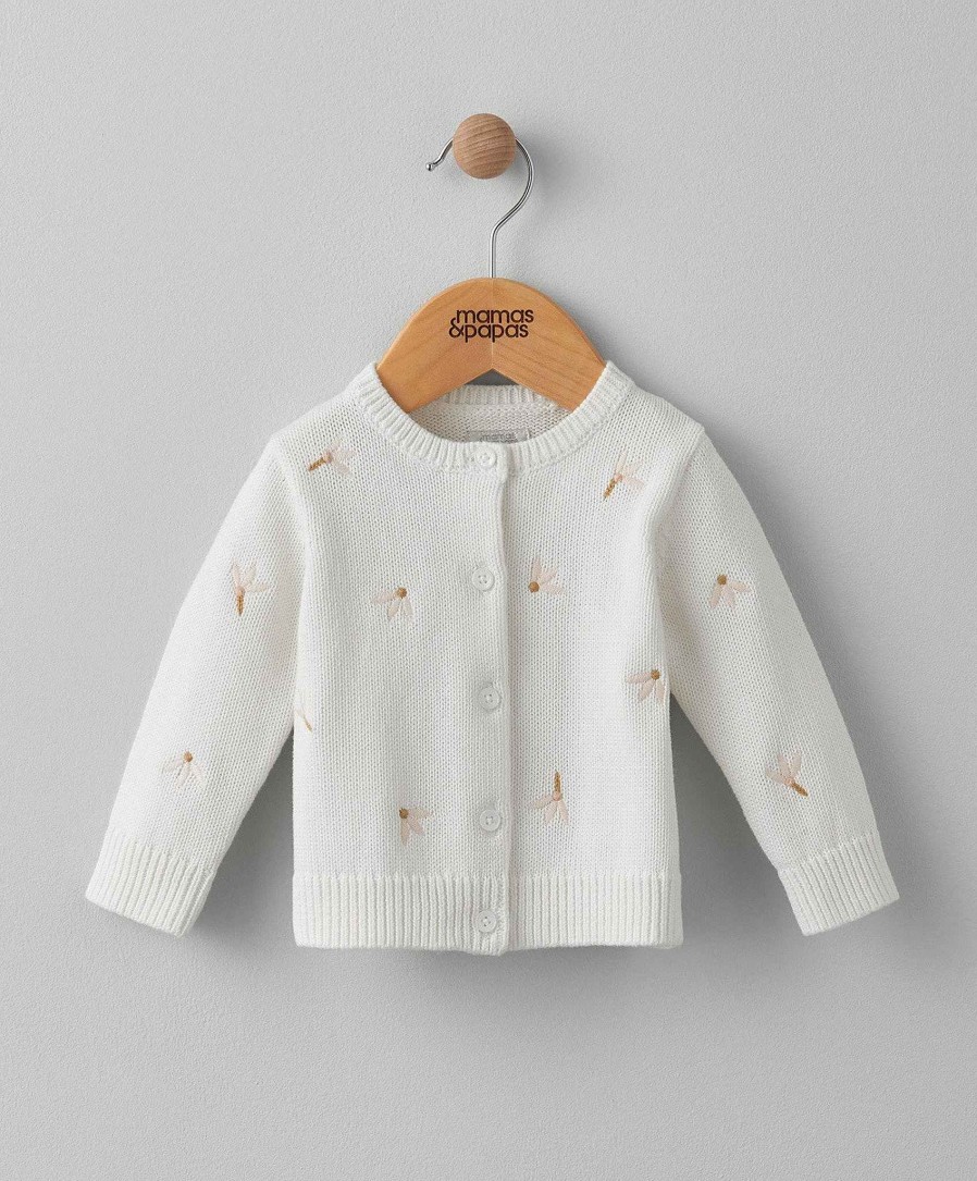 Toys & Gifts Mamas and Papas New Parent Gifts | White Embroidered Cardigan