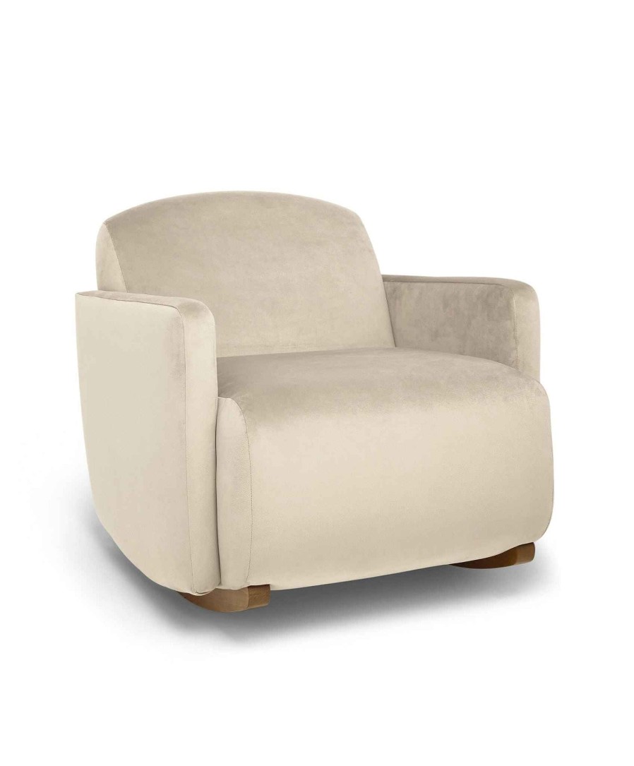 Nursery Mamas and Papas Nursing & Feeding Chairs | Royton Nursing Chair Set In Velvet - Latte