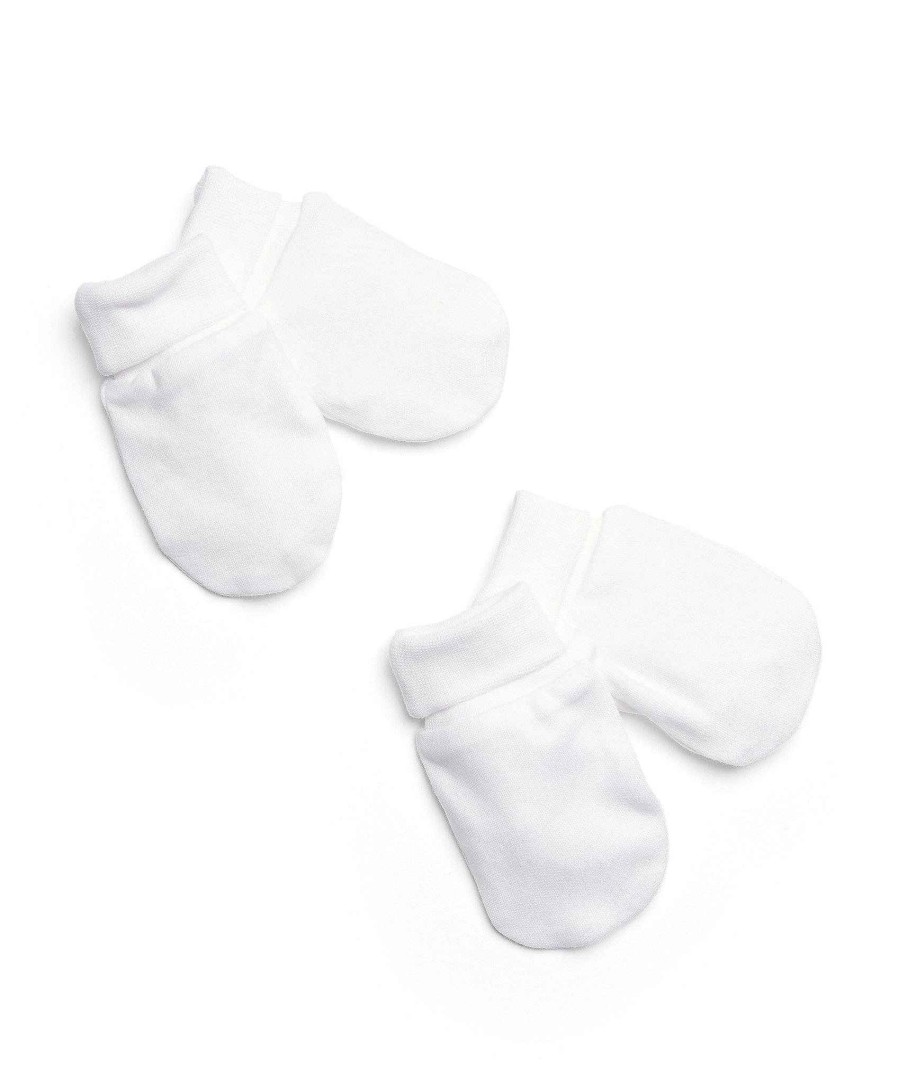 Clothing Mamas and Papas | White Scratch Mitts - 2 Pack