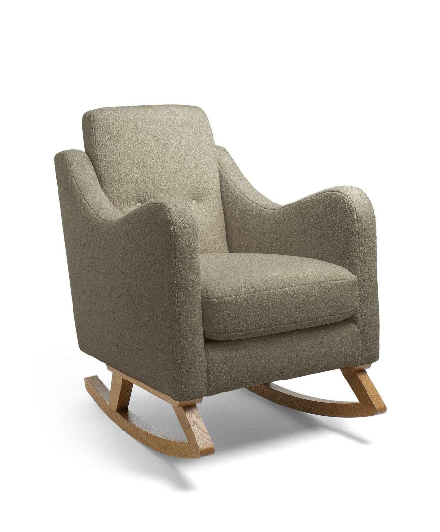 Furniture Mamas and Papas Grey Nursery Furniture | Bowdon Nursing Chair Mink Boucle & Mid-Oak