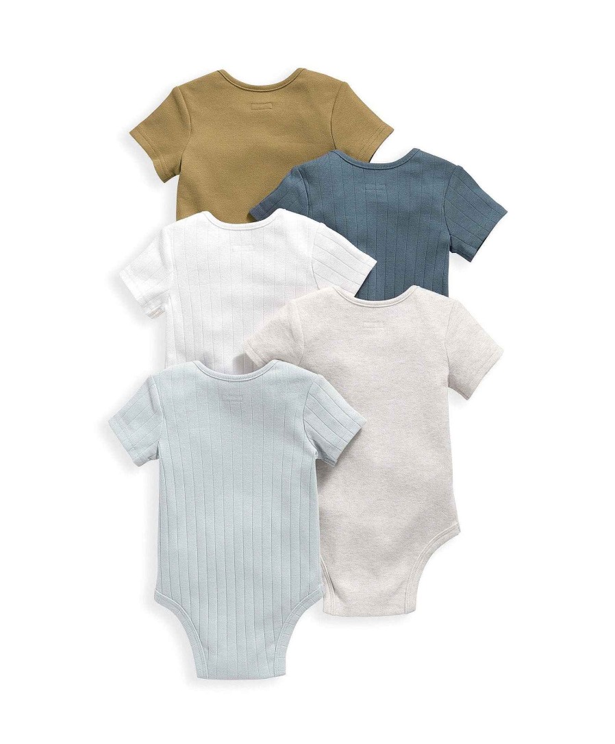 Clothing Mamas and Papas | Ribbed Short Sleeve Bodysuits - 5 Pack