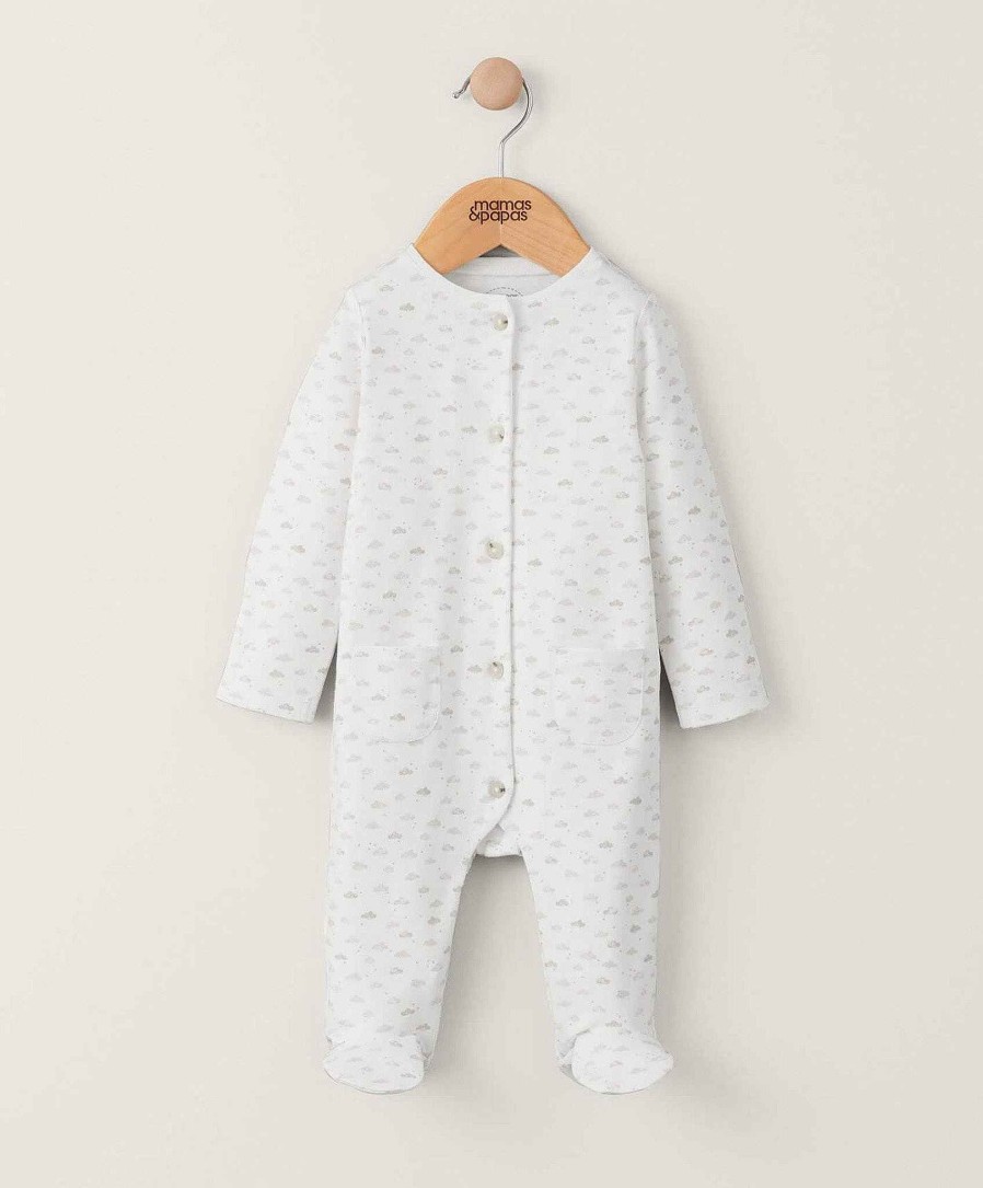 Clothing Mamas and Papas | Cloud All In One Sleepsuit - White